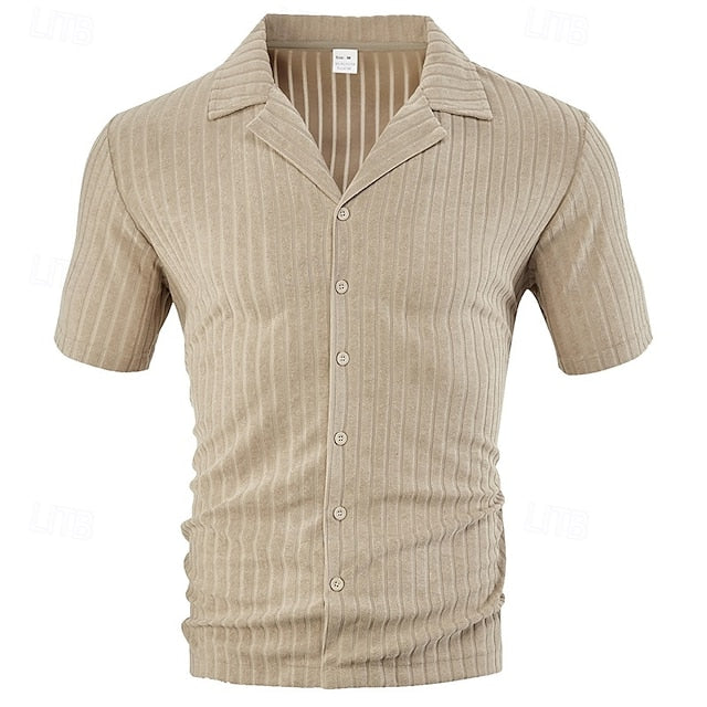 Up Button Beach Shirt Summer Men's Casual