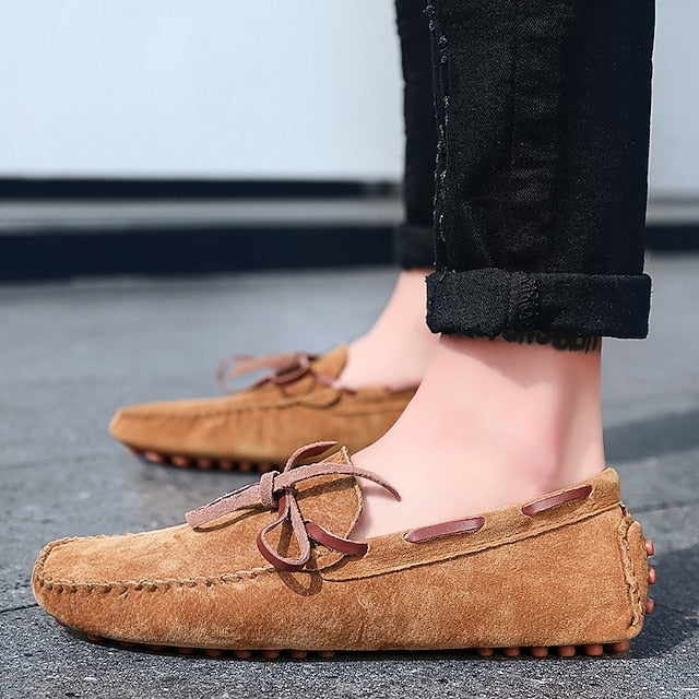 Loafers Suede Driving Men's Slip-On with Flexible Shoes: