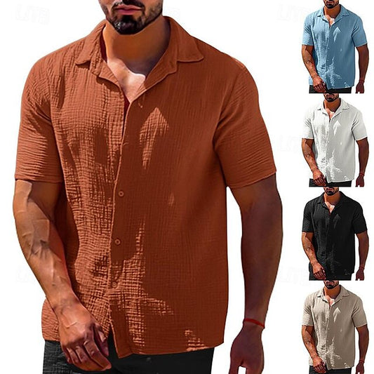 Beach Shirt Men's Casual Summer T Button