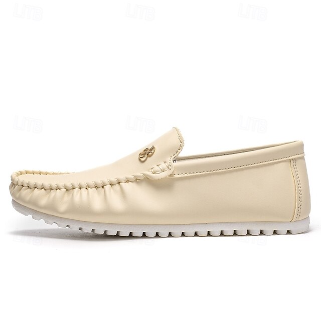 Men's Moccasins Red and Logo Design Elasticized with