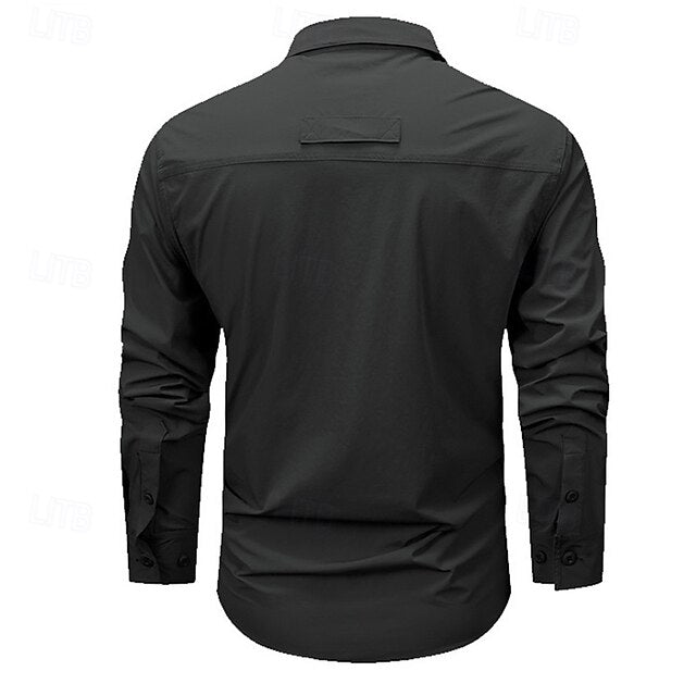 Workwear Shirts Button Shirt Men's Work Up
