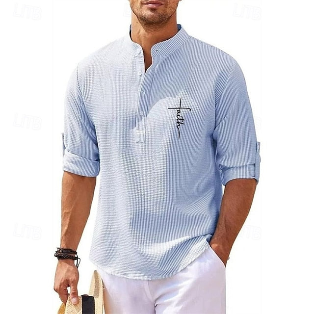 Men's Summer Beach Popover Shirt Casual