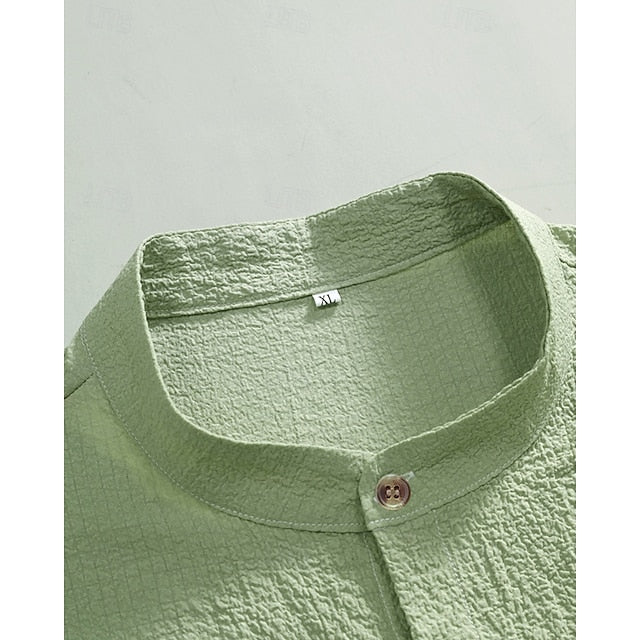Shirt Button Summer Up Casual Men's Beach
