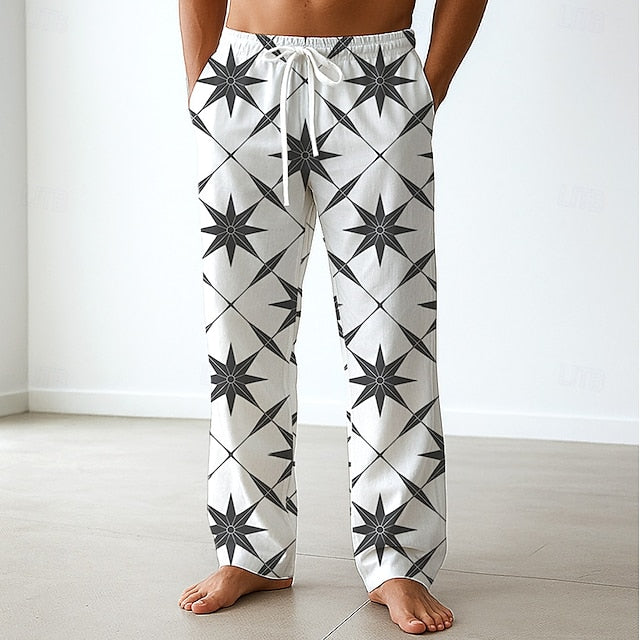 Trousers Casual Pants Side Men's Baggy Pockets