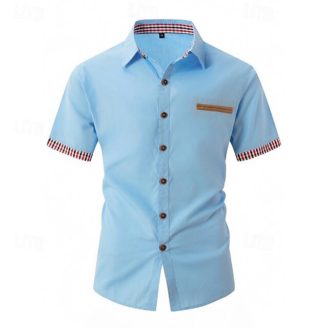 Shirt Men's Summer Casual Button Beach Up