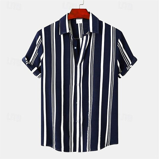 Men's Casual Beach Up Button Summer Shirt