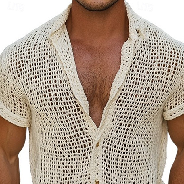 Men's Button Summer Jeans Chambray Shirt