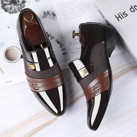 Shoes Leather Embossed Men's with Crocodile Pattern Dress
