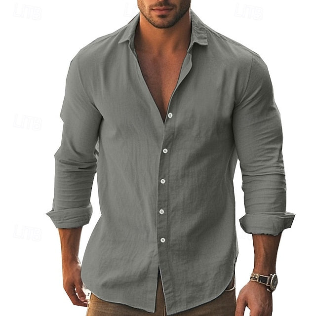 Beach Casual Up Summer Men's Shirt Button