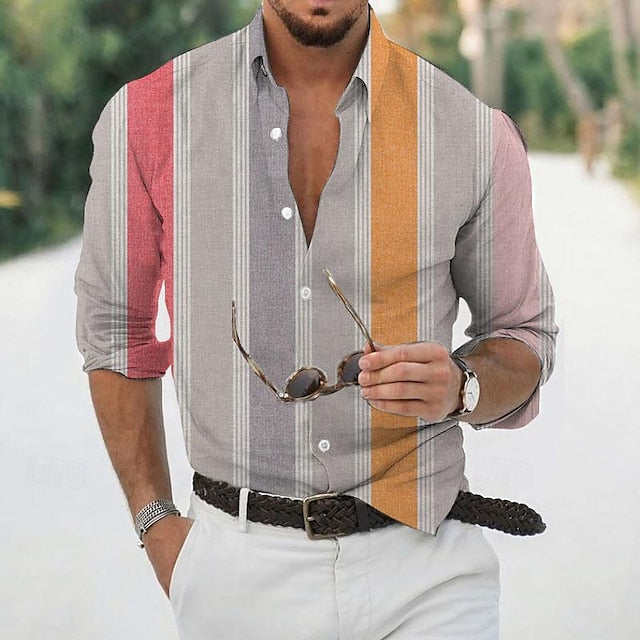 Casual Beach Shirt Men's Summer Button Up