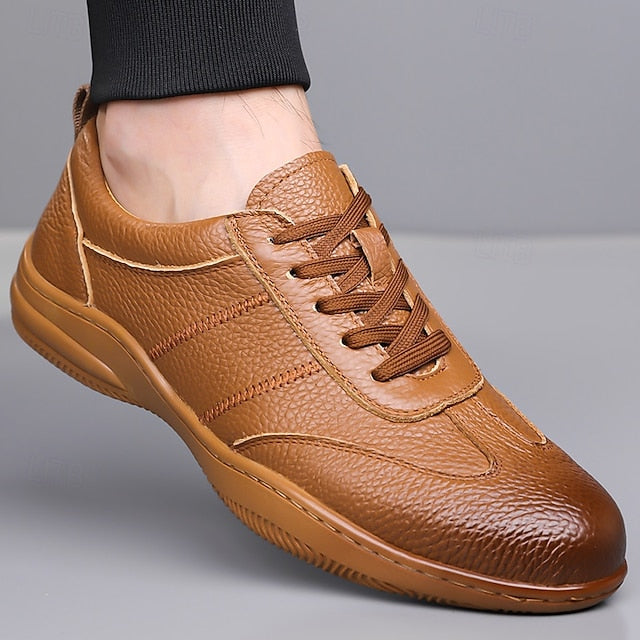 Men’s Sports Lightweight Sneakers Comfortable Leather –